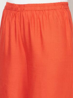 Rayon flared slip-on palazzo,rust,(s,m,l,xl,2xl,3xl) 5