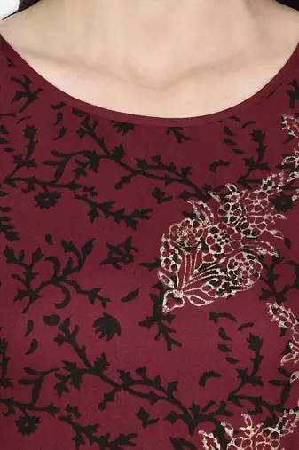 rayon block print straight kurta,maroon,(s,m,l,xl,2xl,3xl)