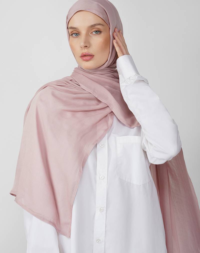Mauve premium modal solid hijab