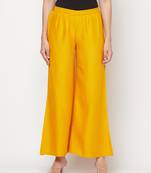 Rayon flared slip-on palazzo,mustard,(s,m,l,xl,2xl,3xl)