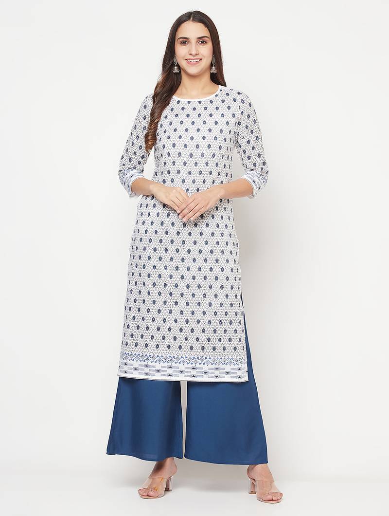 Rayon flared slip-on palazzo,blue,(s,m,l,xl,2xl,3xl)