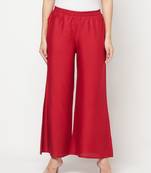 Rayon flared slip-on palazzo,maroon,(s,m,l,xl,2xl,3xl)