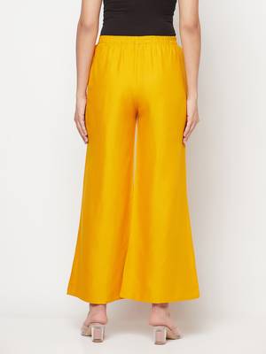 Rayon flared slip-on palazzo,mustard,(s,m,l,xl,2xl,3xl) 4