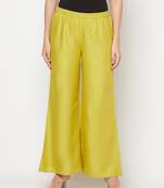Rayon flared slip-on palazzo,parrot green,(s,m,l,xl,2xl,3xl)