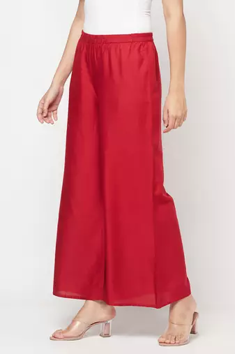 Rayon flared slip-on palazzo,maroon,(s,m,l,xl,2xl,3xl)