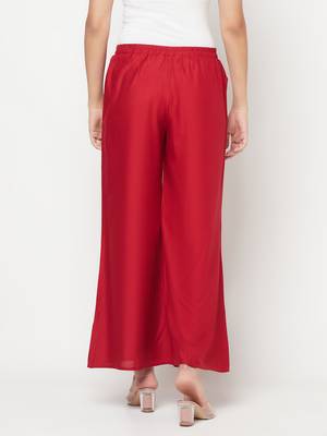 Rayon flared slip-on palazzo,maroon,(s,m,l,xl,2xl,3xl) 4