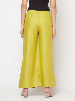 Rayon flared slip-on palazzo,parrot green,(s,m,l,xl,2xl,3xl) 4