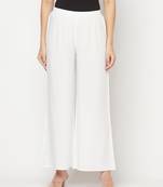 Rayon flared slip-on palazzo,white,(s,m,l,xl,2xl,3xl)