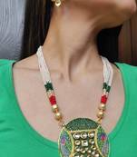 green kundan necklace set