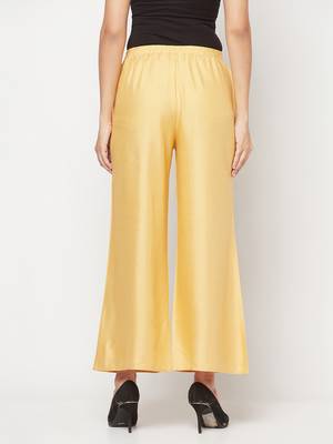 Rayon flared slip-on palazzo,golden/beige,(s,m,l,xl,2xl,3xl) 4