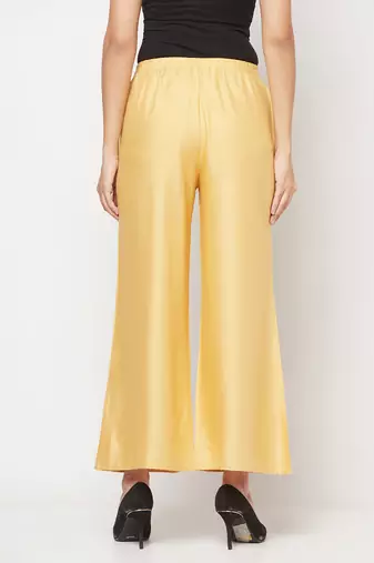 Rayon flared slip-on palazzo,golden/beige,(s,m,l,xl,2xl,3xl)