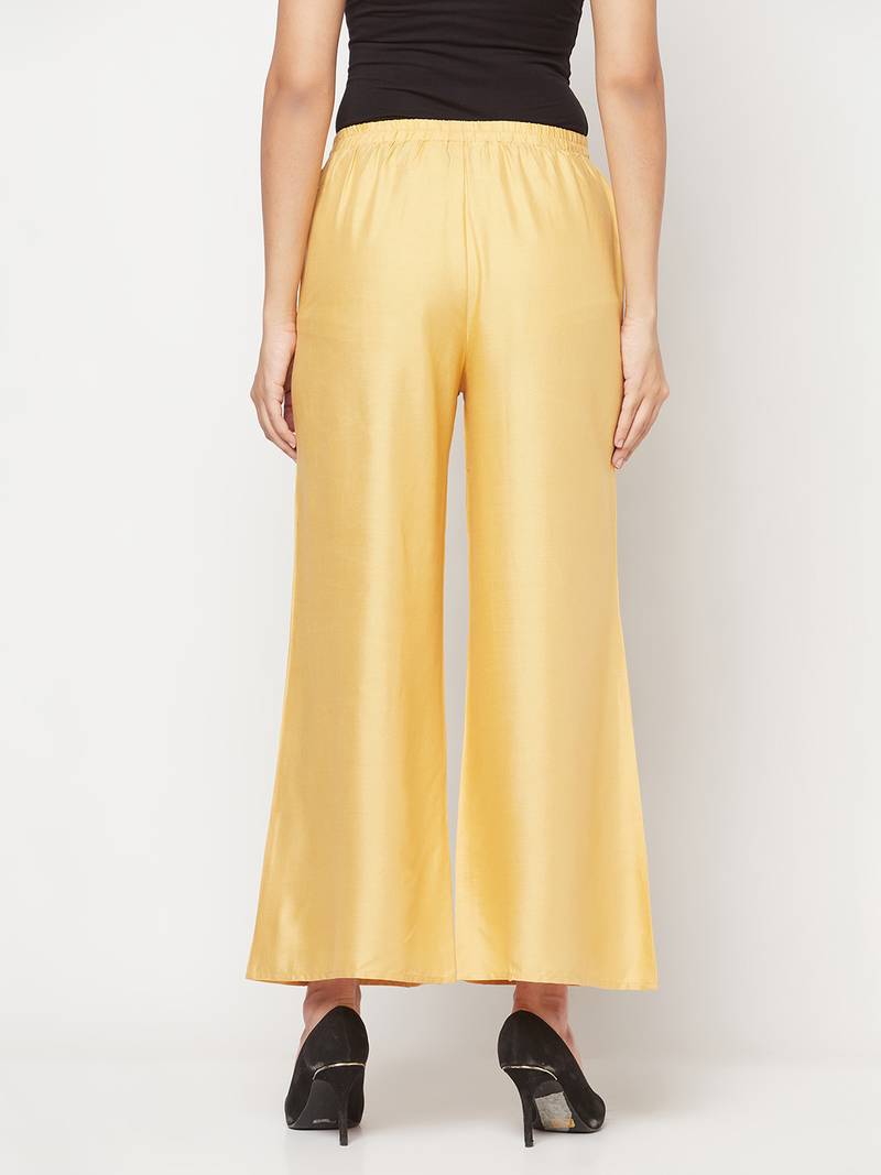 Rayon flared slip-on palazzo,golden/beige,(s,m,l,xl,2xl,3xl)