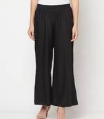 Rayon flared slip-on palazzo,black,(s,m,l,xl,2xl,3xl)