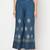 Rayon block print flared slip-on palazzo,blue,(s,m,l,xl,2xl,3xl)