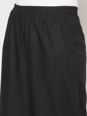Rayon flared slip-on palazzo,black,(s,m,l,xl,2xl,3xl) 4