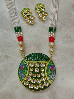 green kundan necklace set 3