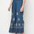 Rayon block print flared slip-on palazzo,blue,(s,m,l,xl,2xl,3xl)