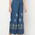 Rayon block print flared slip-on palazzo,blue,(s,m,l,xl,2xl,3xl)
