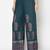 Rayon block print flared slip-on palazzo,teal blue,(s,m,l,xl,2xl,3xl)