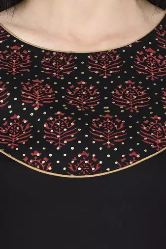 Rayon block print straight kurta palazzo set,black,(s,m,l,xl,2xl,3xl)