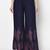 Rayon block print flared slip-on palazzo,navy blue,(s,m,l,xl,2xl,3xl)
