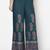 Rayon block print flared slip-on palazzo,teal blue,(s,m,l,xl,2xl,3xl)