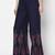 Rayon block print flared slip-on palazzo,navy blue,(s,m,l,xl,2xl,3xl)
