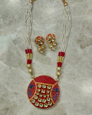 red kundan necklace set 2