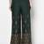 Rayon block print flared slip-on palazzo,bottle green,(s,m,l,xl,2xl,3xl)