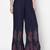 Rayon block print flared slip-on palazzo,navy blue,(s,m,l,xl,2xl,3xl)