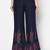 Rayon block print flared slip-on palazzo,navy blue,(s,m,l,xl,2xl,3xl)