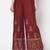 Rayon block print flared slip-on palazzo,maroon,(s,m,l,xl,2xl,3xl)