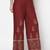 Rayon block print flared slip-on palazzo,maroon,(s,m,l,xl,2xl,3xl)