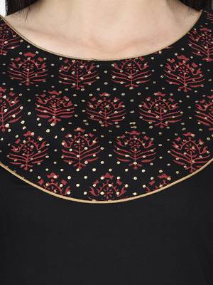 rayon block print straight kurta,black,(s,m,l,xl,2xl,3xl) 5