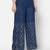 Rayon gold print flared slip-on palazzo,blue,(s,m,l,xl,2xl,3xl)