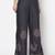 Rayon block print flared slip-on palazzo,dark grey,(s,m,l,xl,2xl,3xl)