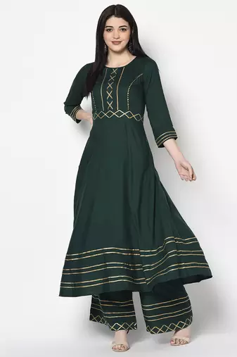 Rayon flared slip-on palazzo,bottle green,(s,m,l,xl,2xl,3xl)