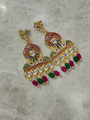 pearl long kundan necklace set 3