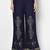Rayon gold print flared slip-on palazzo,navy blue,(s,m,l,xl,2xl,3xl)