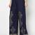 Rayon gold print flared slip-on palazzo,navy blue,(s,m,l,xl,2xl,3xl)