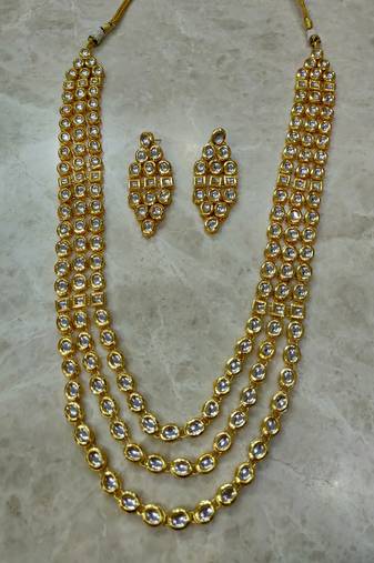 bridal layered kundan necklace set