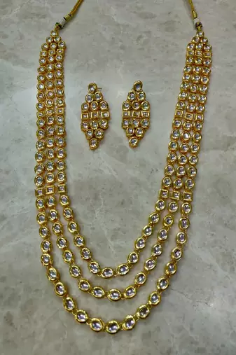 bridal layered kundan necklace set