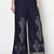 Rayon gold print flared slip-on palazzo,navy blue,(s,m,l,xl,2xl,3xl)