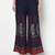 Rayon block print flared slip-on palazzo,navy blue,(s,m,l,xl,2xl,3xl)