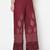 Rayon block print flared slip-on palazzo,maroon,(s,m,l,xl,2xl,3xl)