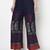 Rayon block print flared slip-on palazzo,navy blue,(s,m,l,xl,2xl,3xl)