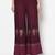 Rayon block print flared slip-on palazzo,wine,(s,m,l,xl,2xl,3xl)