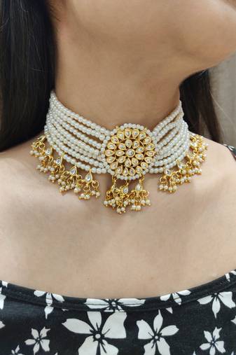 pearl choker necklace for women (only necklace)