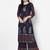 Rayon block print flared slip-on palazzo,navy blue,(s,m,l,xl,2xl,3xl)