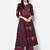 Rayon block print flared slip-on palazzo,wine,(s,m,l,xl,2xl,3xl)